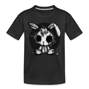 Mignon lapin effrayant - T-shirt bio Premium Enfant - noir - Devant