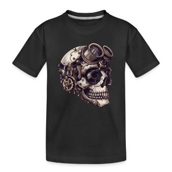 Crâne de zombie dieselpunk - T-shirt bio Premium Enfant - noir - Devant