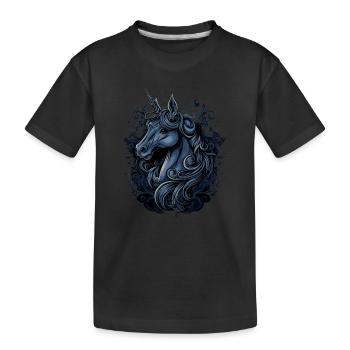 Einhorn Fantasy - Kinder Premium Bio T-Shirt - Schwarz - Vorne