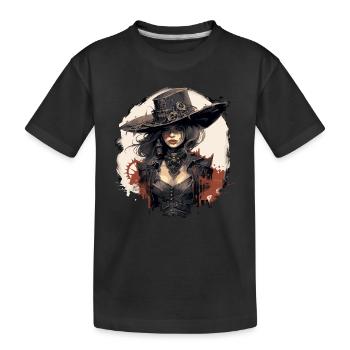 Emo Cowboy Steampunk Fille - T-shirt bio Premium Enfant - noir - Devant