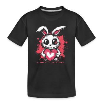 Mignon lapin effrayant - T-shirt bio Premium Enfant - noir - Devant