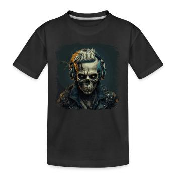 Cyborg Zombie Skull Disc Jockey - T-shirt bio Premium Enfant - noir - Devant