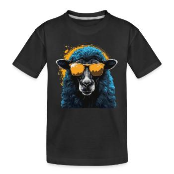 Mouton cool avec des lunettes de soleil - T-shirt bio Premium Enfant - noir - Devant