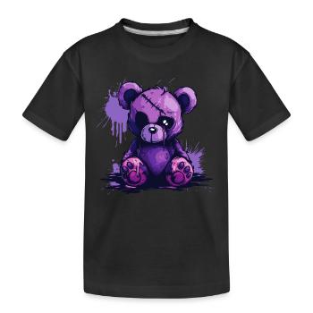 Ours en peluche effrayant mignon - T-shirt bio Premium Enfant - noir - Devant