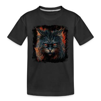 Katze hat schlechte Laune - Kinder Premium Bio T-Shirt - Schwarz - Vorne