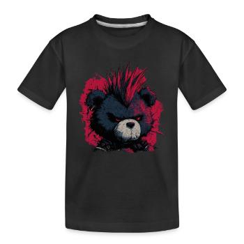 Ours en peluche punk mignon - T-shirt bio Premium Enfant - noir - Devant