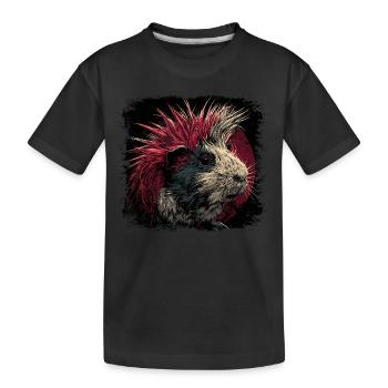 Guinea Pig Punk - Kids' Premium Organic T-Shirt - black - Front