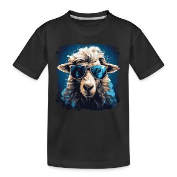 Mouton cool avec des lunettes de soleil - T-shirt bio Premium Enfant - noir - Devant