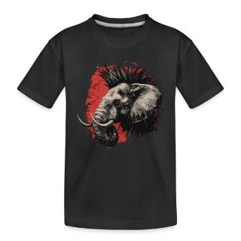 Punkrock Elefant - Kinder Premium Bio T-Shirt - Schwarz - Vorne