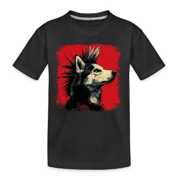 Husky Dog Punk - Kinder Premium Bio T-Shirt - Schwarz - Vorne