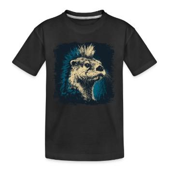 Loutre Punk Rock - T-shirt bio Premium Enfant - noir - Devant
