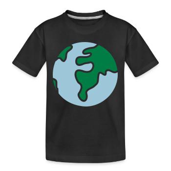 Globus - Welt - Kinder Premium Bio T-Shirt - Schwarz - Vorne