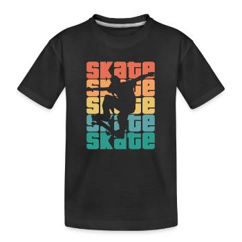 Skate Retro - Skater - Skateboard - Skateboarder - T-shirt bio Premium Enfant - noir - Devant