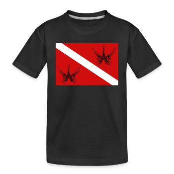 Pavillon de plongée avec le poisson de feu - T-shirt bio Premium Enfant - noir - Devant