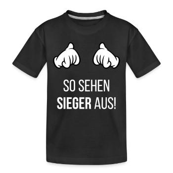 So Sehen Sieger Aus! (Comic-Hände / Neg / 2C) - Kinder Premium Bio T-Shirt - Schwarz - Vorne