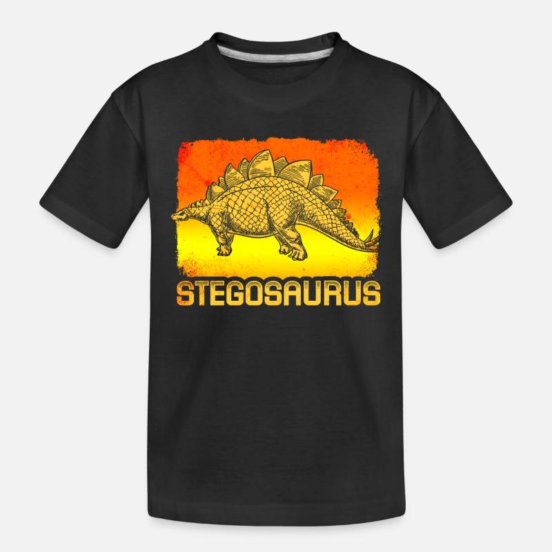 Stegosaurus - Kinder Premium Bio T-Shirt - Schwarz