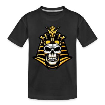 Pharao Totenkopf - Kinder Premium Bio T-Shirt - Schwarz - Vorne