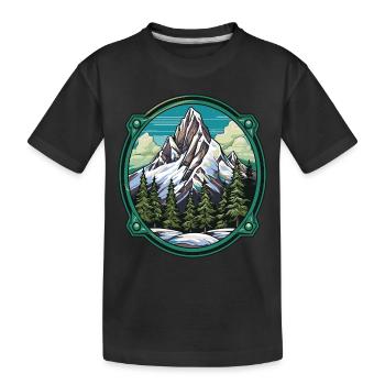 Berge Winter Eisberge Natur - Kinder Premium Bio T-Shirt - Schwarz - Vorne