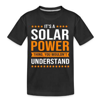 Erneuerbare Energien Solarzellen Photovoltaik - Kinder Premium Bio T-Shirt - Schwarz - Vorne