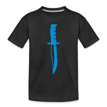 couteau survie cuisine boucher knife 220 - T-shirt bio Premium Enfant - noir - Devant