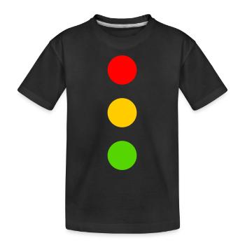 Costume de feu de circulation Rouge Jaune Vert Points Carnaval - T-shirt bio Premium Enfant - noir - Devant