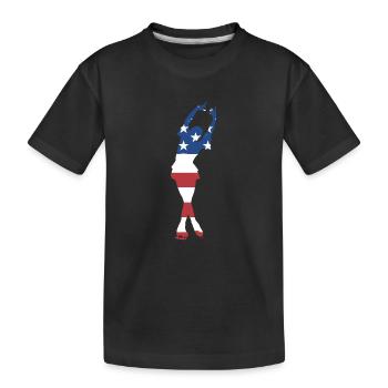 Sport Us Flag Figure Skating - Kids' Premium Organic T-Shirt - black - Front