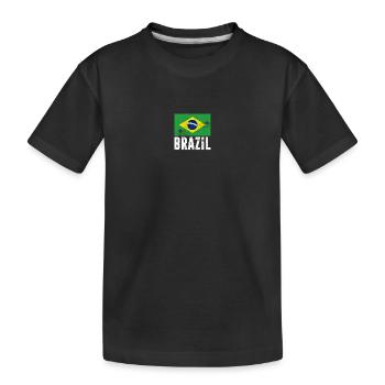 Brasilien Flagge brasilianische Flagge Vintage - Kinder Premium Bio T-Shirt - Schwarz - Vorne
