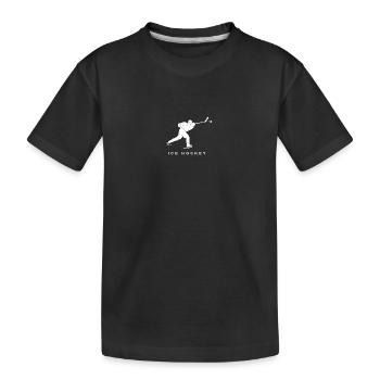 Eishockey Silhouette - Kinder Premium Bio T-Shirt - Schwarz - Vorne