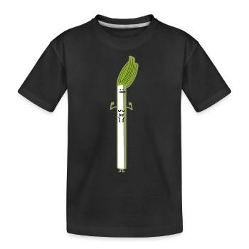 lustiger Lauch - Kinder Premium Bio T-Shirt - Schwarz - Vorne