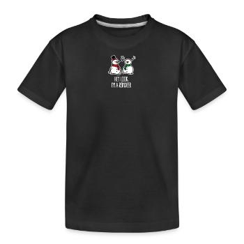 Ugly Christmas, Snowman Cartoon Reindeer Joke - Kids' Premium Organic T-Shirt - black - Front