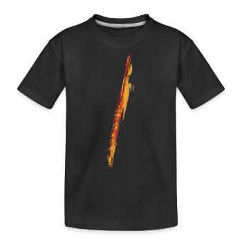Querflöte - Kinder Premium Bio T-Shirt - Schwarz - Vorne