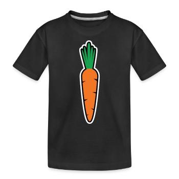 Mohrrübe Wurzel Karotte Möhre Karneval Gemüse - Kinder Premium Bio T-Shirt - Schwarz - Vorne