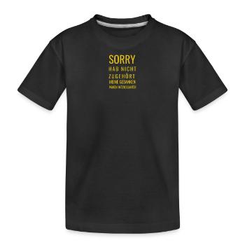 Gedanken wichtiger als Zuhören - Kinder Premium Bio T-Shirt - Schwarz - Vorne