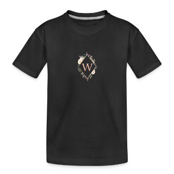 W monogramme, Floral, Boho - T-shirt bio Premium Enfant - noir - Devant