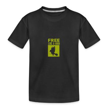 Vogel - Fliegen - Naturschutz Tierfreund - Zoo - Kinder Premium Bio T-Shirt - Schwarz - Vorne