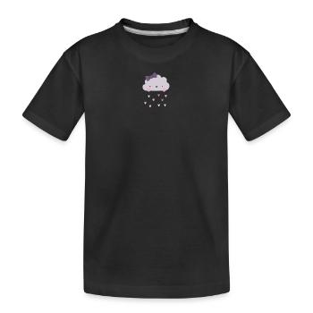 Liebe Wolke - Herzen - Regen - Kinder Premium Bio T-Shirt - Schwarz - Vorne