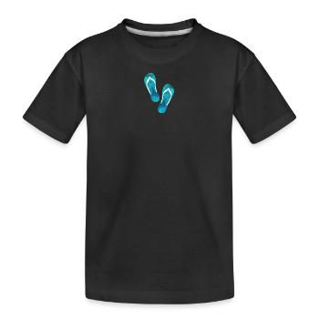 Badelatschen Flip Flops Yoga Sommer Strand Urlaub - Kinder Premium Bio T-Shirt - Schwarz - Vorne