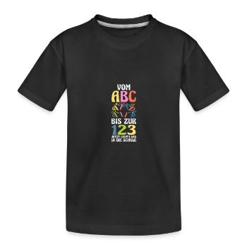 Kindergarten graduates school start school child enrollment - Kids' Premium Organic T-Shirt - black - Front