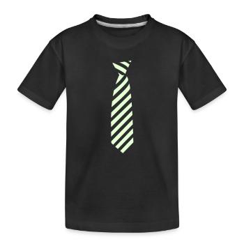 Krawatte / tie (1c) - Kinder Premium Bio T-Shirt - Schwarz - Vorne