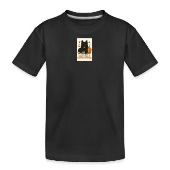 Cozy Paws and Pumpkin Dreams - Kids' Premium Organic T-Shirt - black - Front