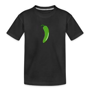 Grüne Chilischote - Kinder Premium Bio T-Shirt - Schwarz - Vorne
