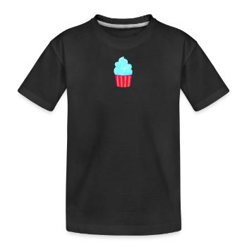 Cream Cream Cup Strips Cyan Summer Cream - Kids' Premium Organic T-Shirt - black - Front