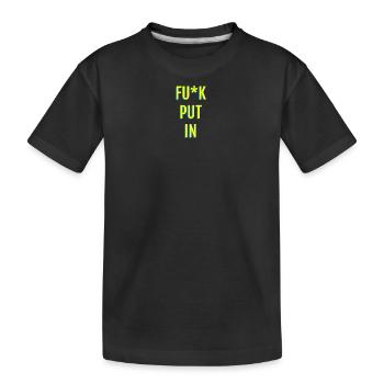 Provokante Neon-Textgrafik - Kinder Premium Bio T-Shirt - Schwarz - Vorne