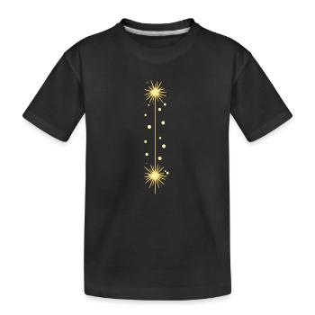 Goldenes Feuerwerk-Linien - Kinder Premium Bio T-Shirt - Schwarz - Vorne