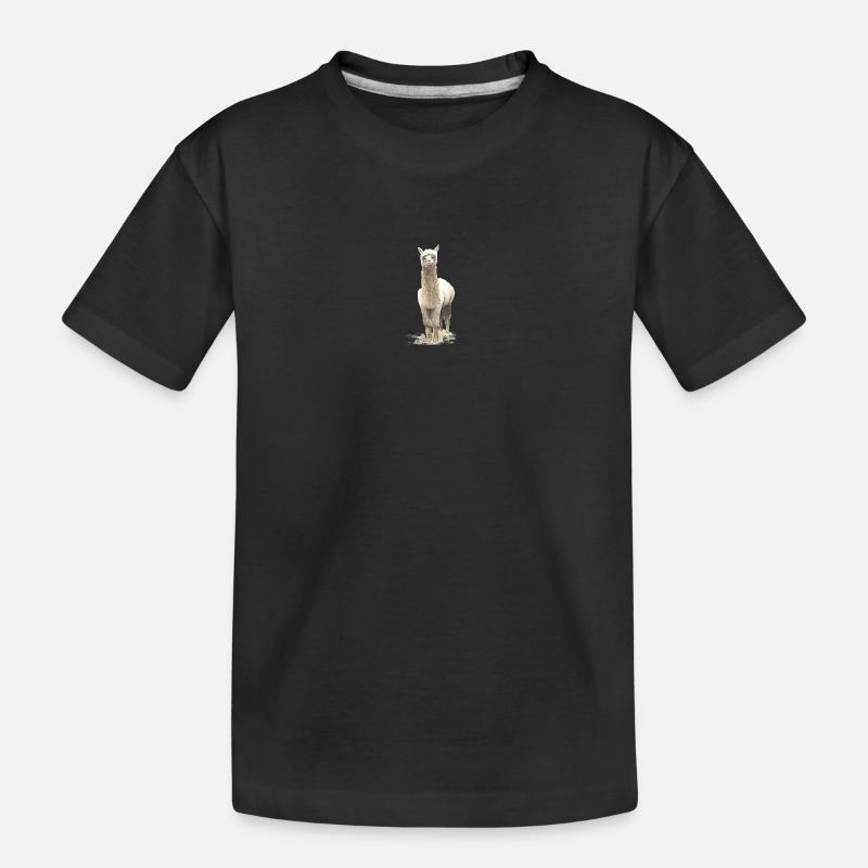 Lama - Kinder Premium Bio T-Shirt - Schwarz