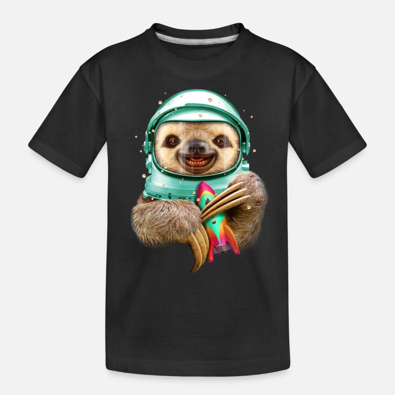 SPACESLOTH - Kinder Premium Bio T-Shirt - Schwarz