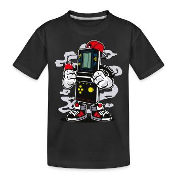 ZOCKER BOY - Comic Cartoon Comic Figur Motiv - Kinder Premium Bio T-Shirt - Schwarz - Vorne