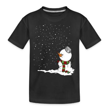 Schneemann im Schnee. - Kinder Premium Bio T-Shirt - Schwarz - Vorne