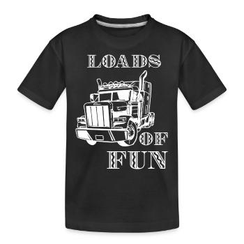 Truck Trucker - Kids' Premium Organic T-Shirt - black - Front