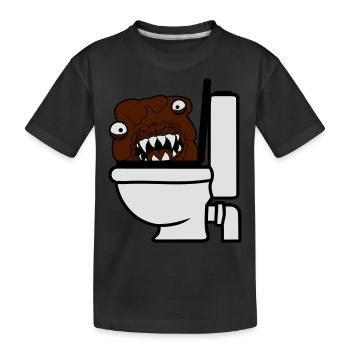 klo toilette scheisse kacke kot wc gefaehrlich baz - Kinder Premium Bio T-Shirt - Schwarz - Vorne